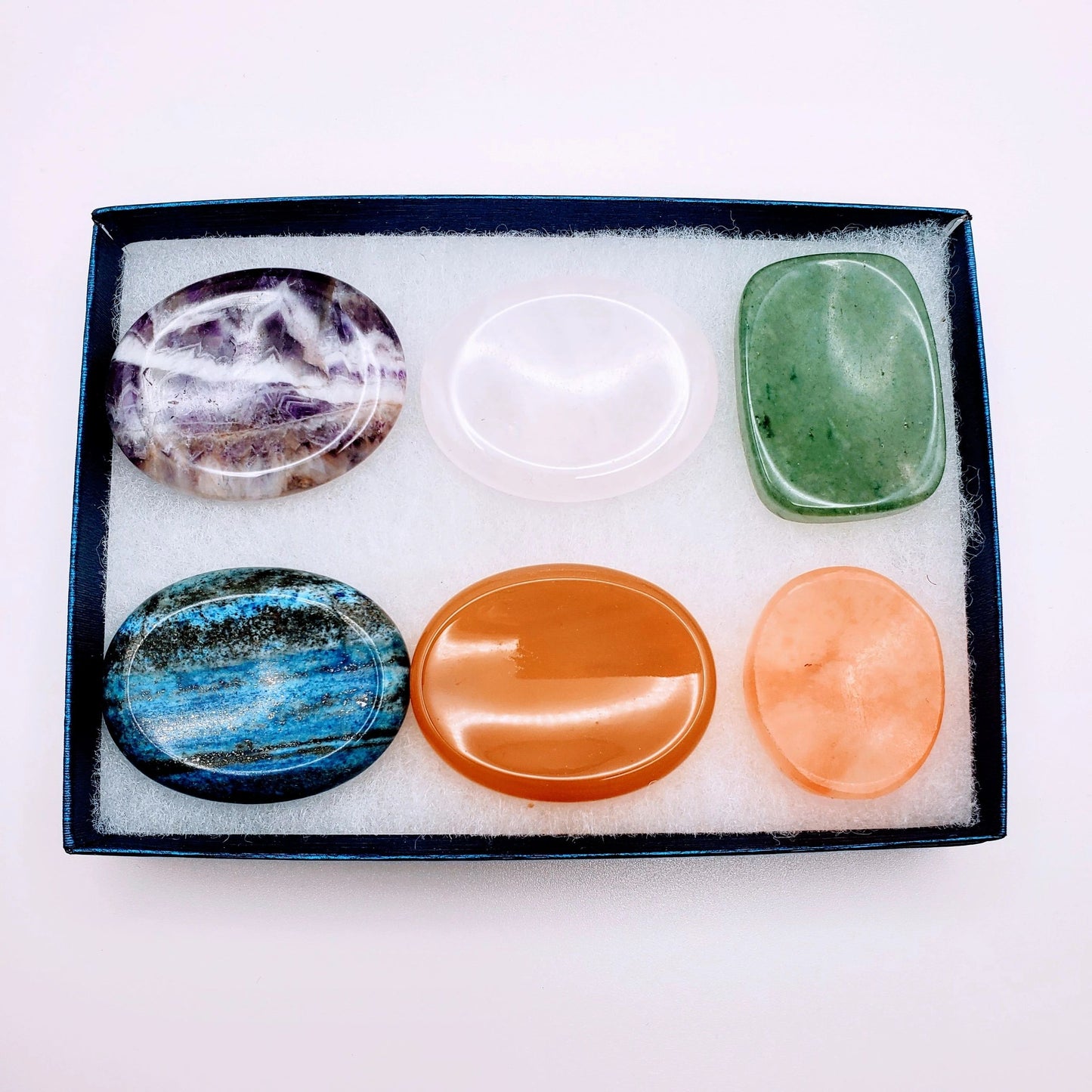 Worry stones | Soothing stones | lapis lazuli, amethyst, agate, rose quartz, orange calcite, aventurine