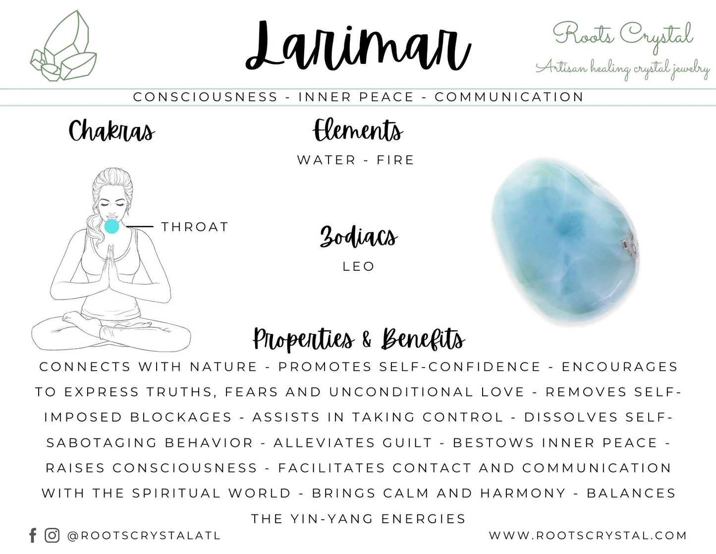"Inner Peace" | Larimar Necklace | Consciousness, Inner Peace, Communication