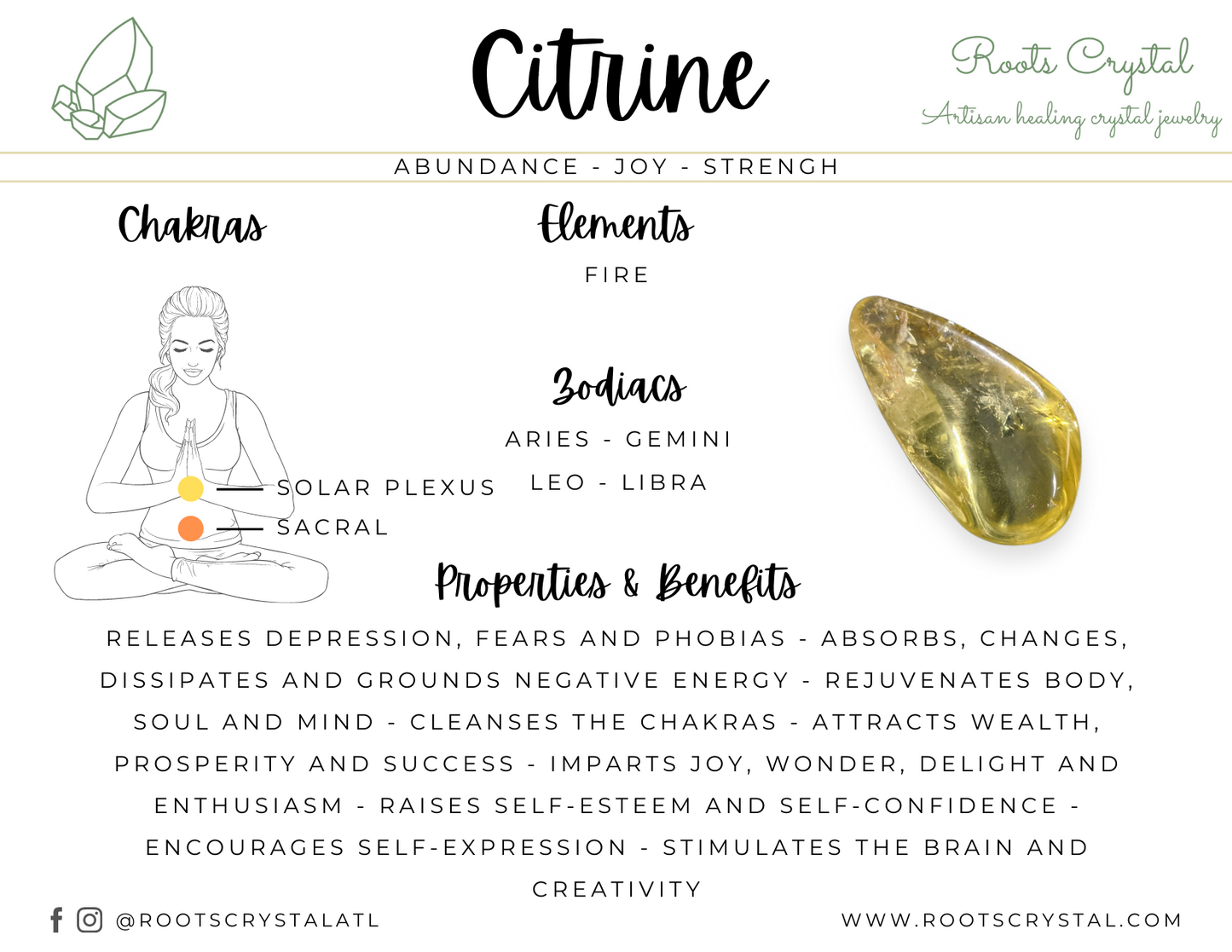 "Abundance" | Citrine necklace | abundance, joy, strength
