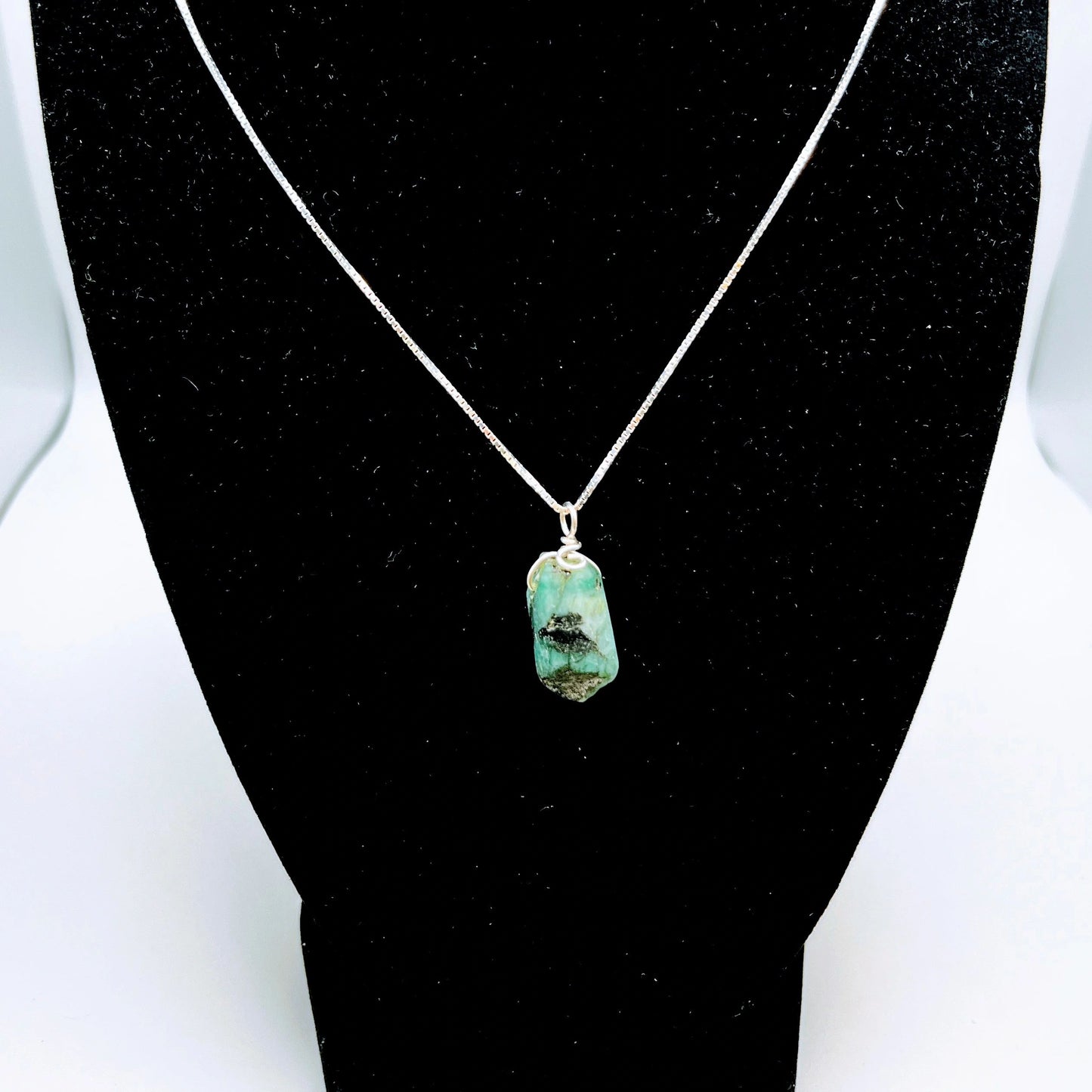 "Abundance" | Raw Emerald Necklace | Love, Joy, Clairvoyance