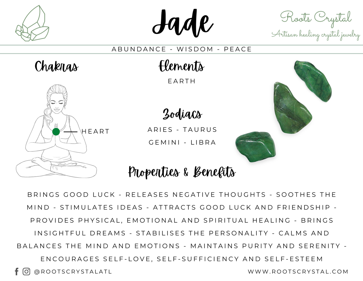 Green Opal Crystal Necklace, Unakite Bracelet, Rings | Rejuvenating the heart, compassion, unconditional love