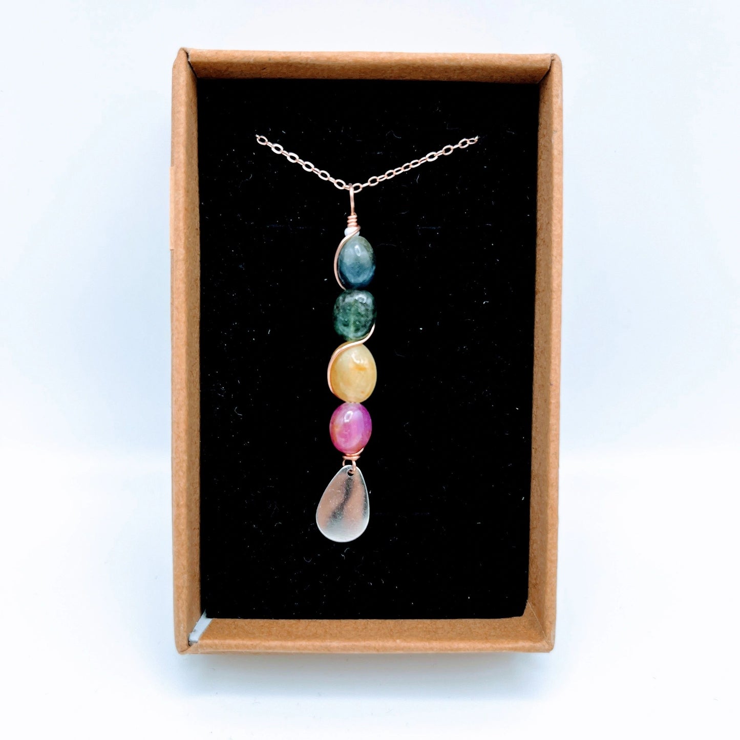 "Commitment" | Multi-color sapphire and peridot necklace & earrings | wisdom, creativity, focus, growth