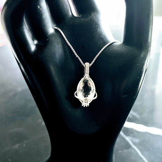 “Clarity” | White topaz necklace | clarity, positivity, balance