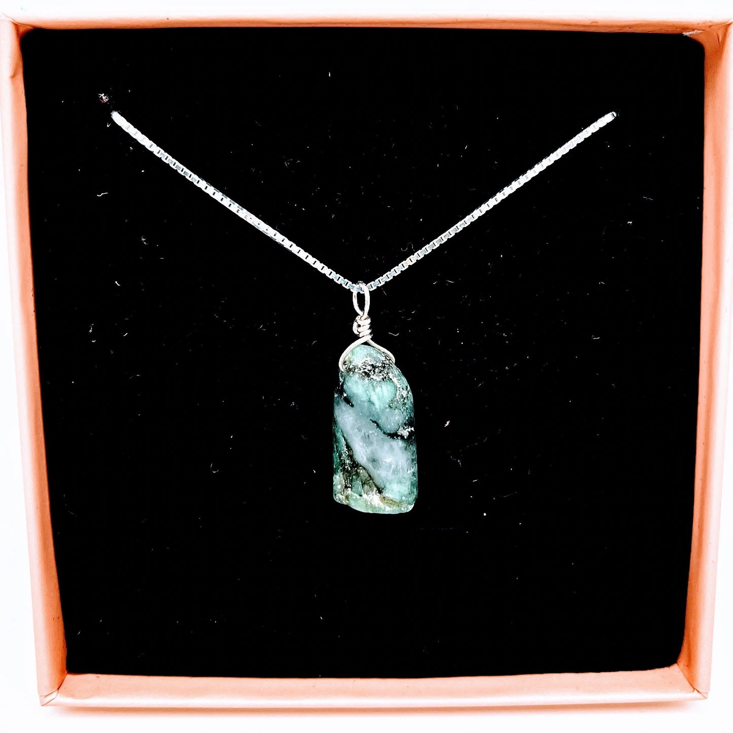 "Abundance" | Raw Emerald Necklace | Love, Joy, Clairvoyance