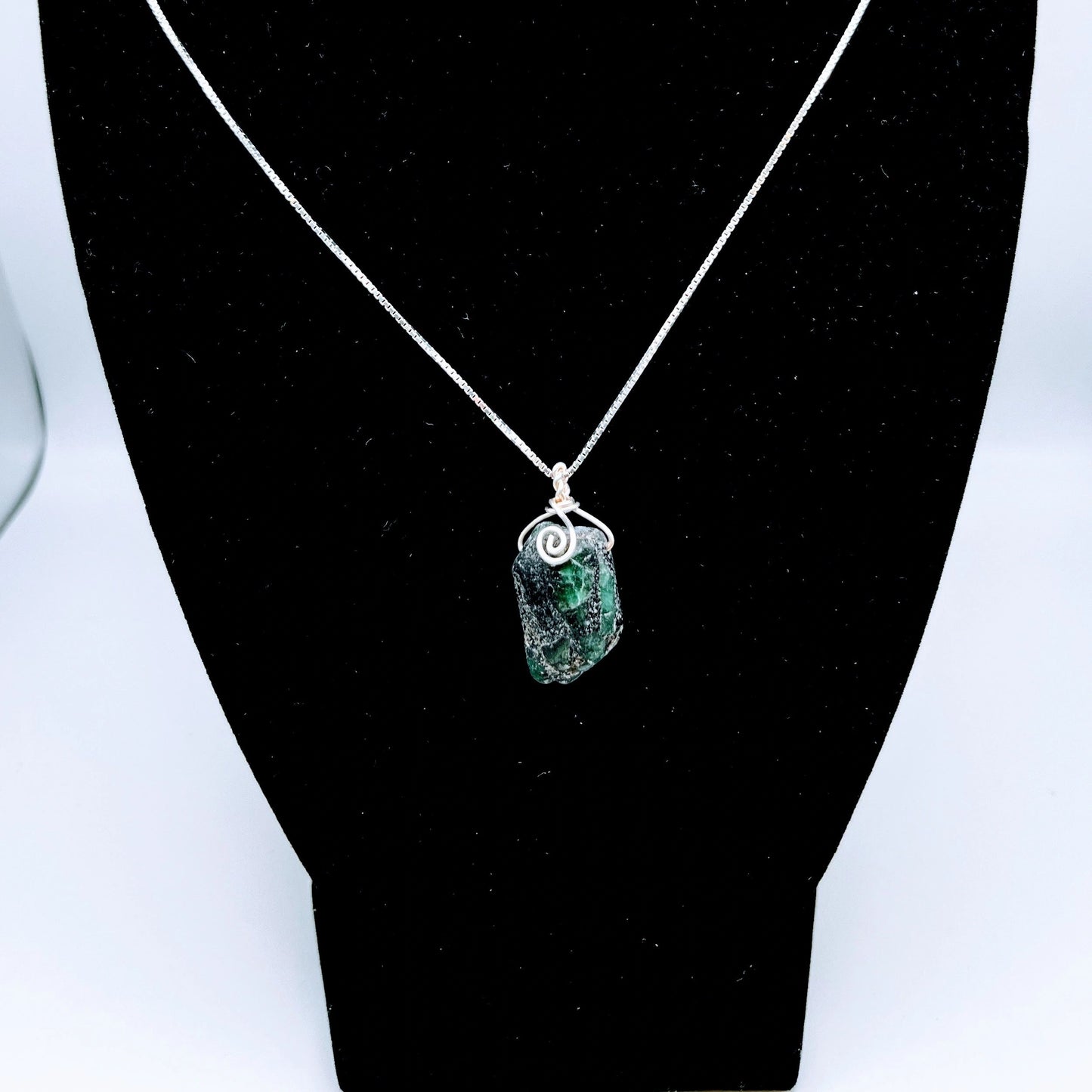 "Abundance" | Raw Emerald Necklace | Love, Joy, Clairvoyance