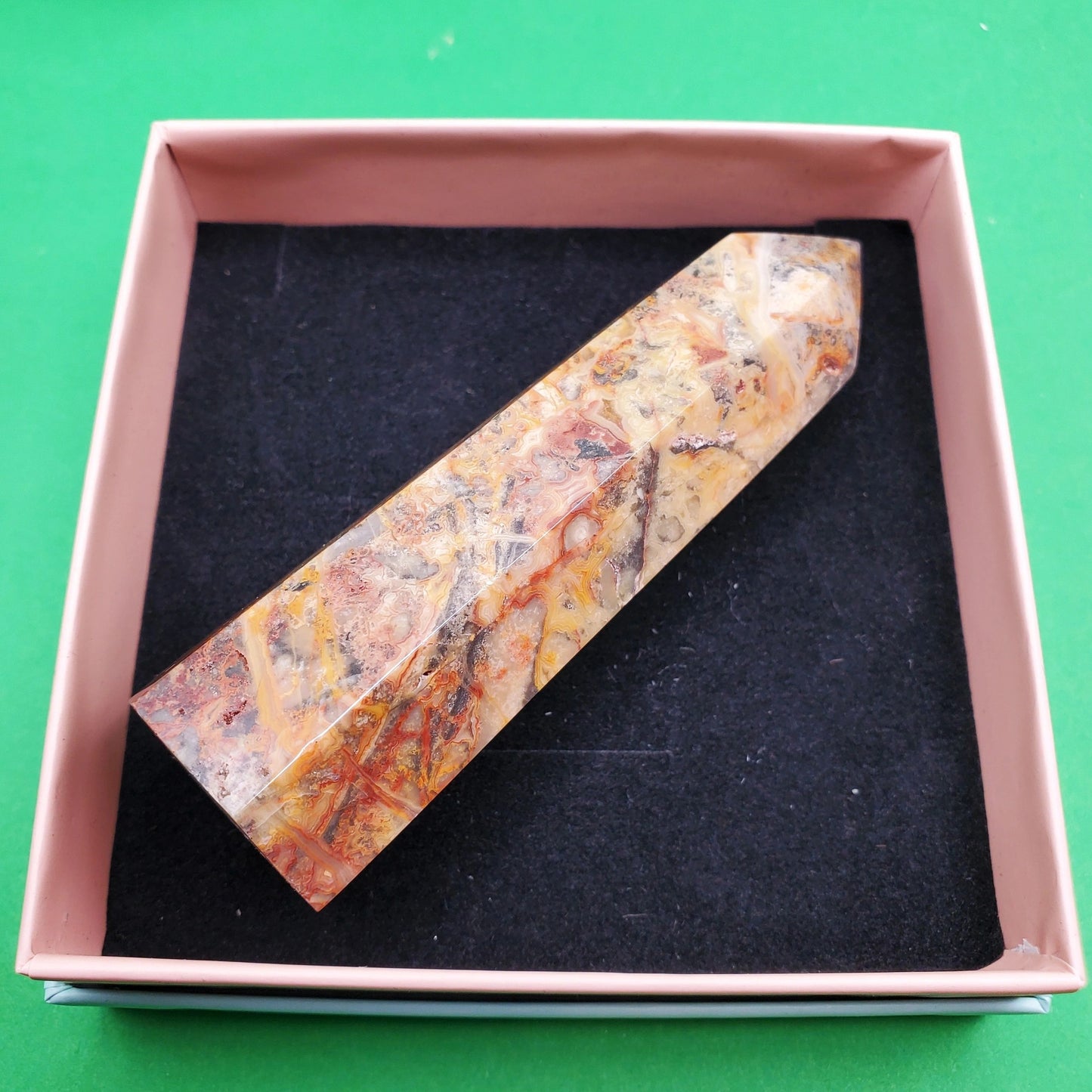 Crystal Towers | Que Sera, Crazy Lace Agate, Lemon Jade, Lapis Lazuli