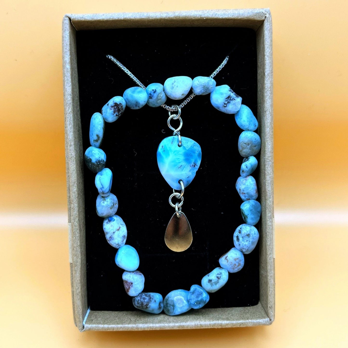 "Consciousness" | Larimar Necklace and Bracelet | Consciousness, Inner Peace, Communication