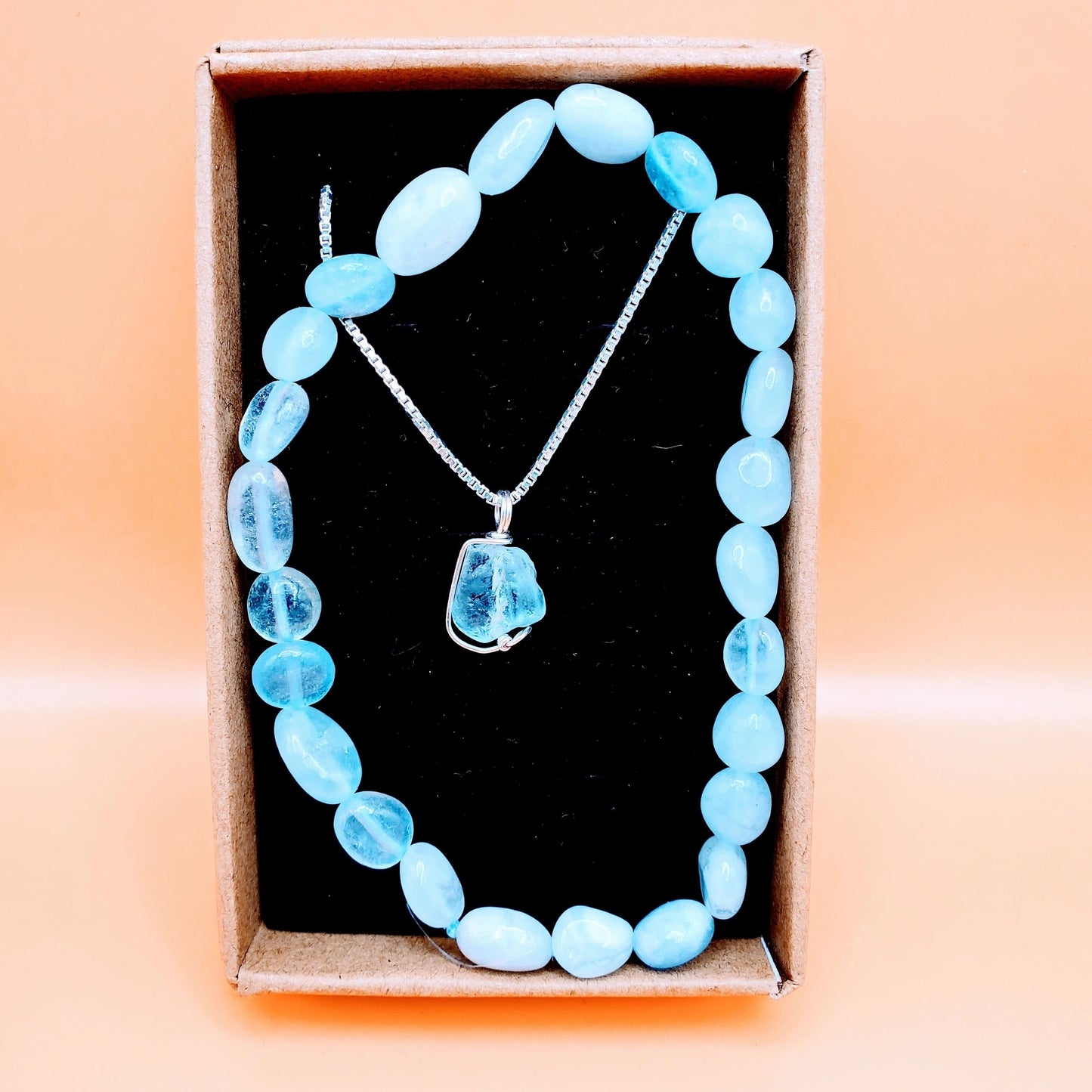"Serenity" | Sky Blue Topaz Necklace and Aquamarine Bracelet | Inner Wisdom, Opportunities, Authentic Self