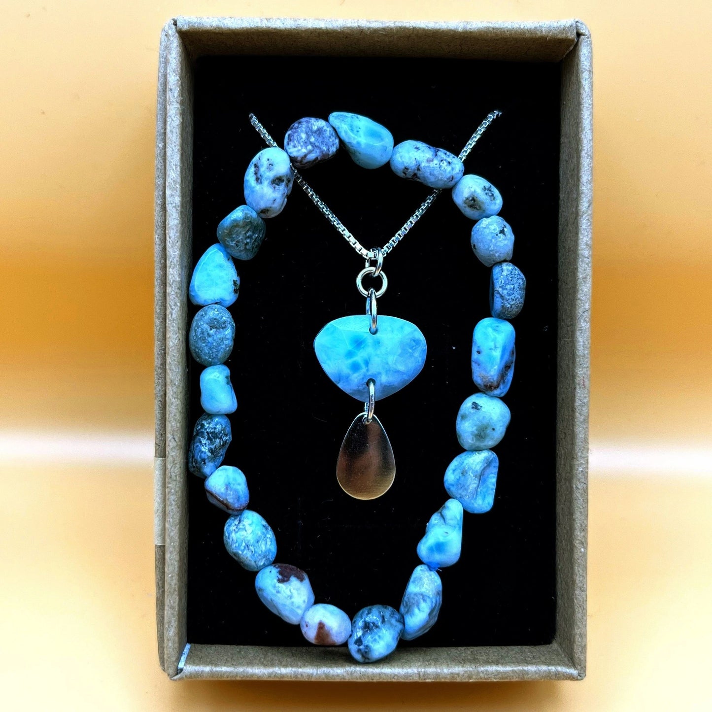 "Consciousness" | Larimar Necklace and Bracelet | Consciousness, Inner Peace, Communication