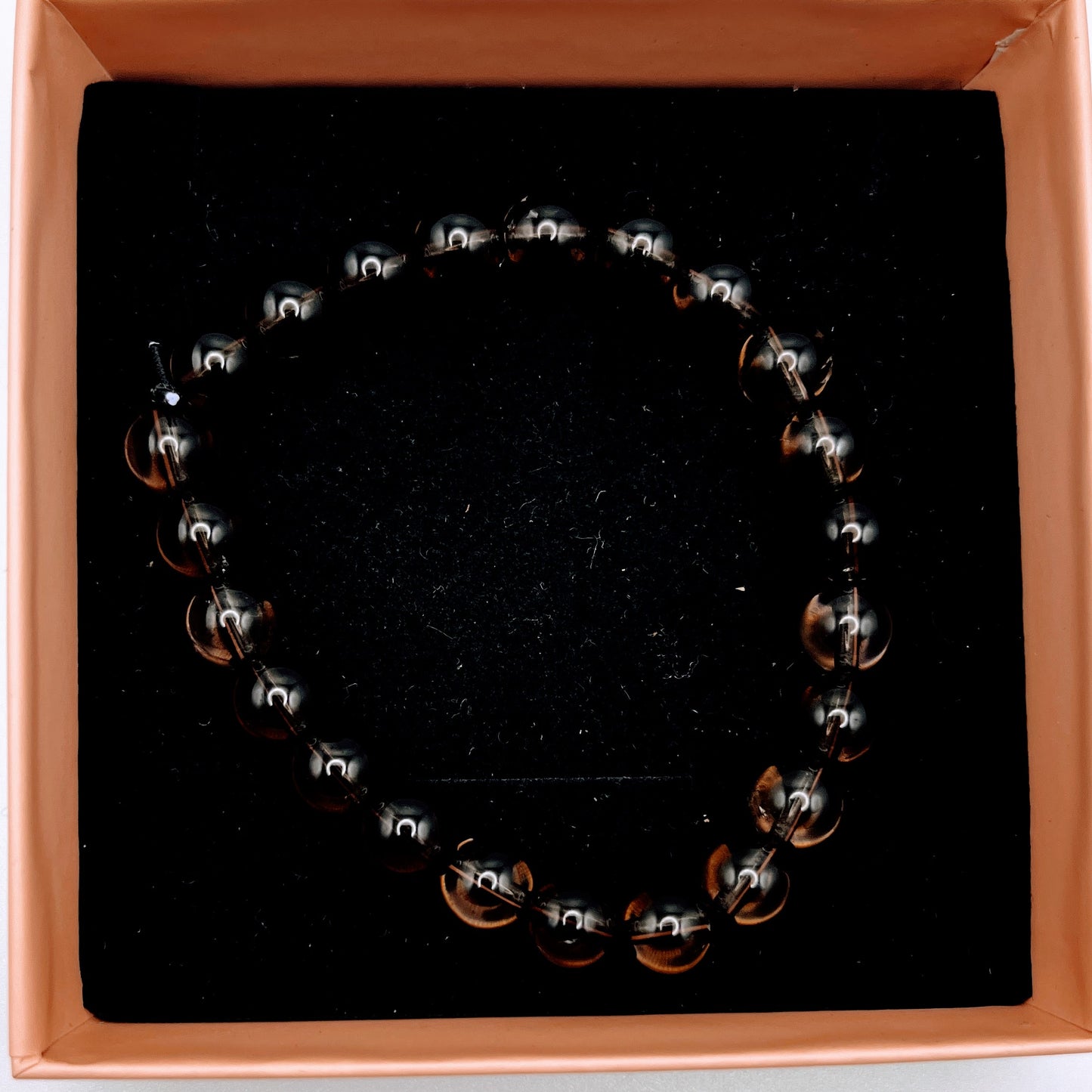 Pearl, rose quartz, aventurine, red tiger's eye, smoky quartz bracelets