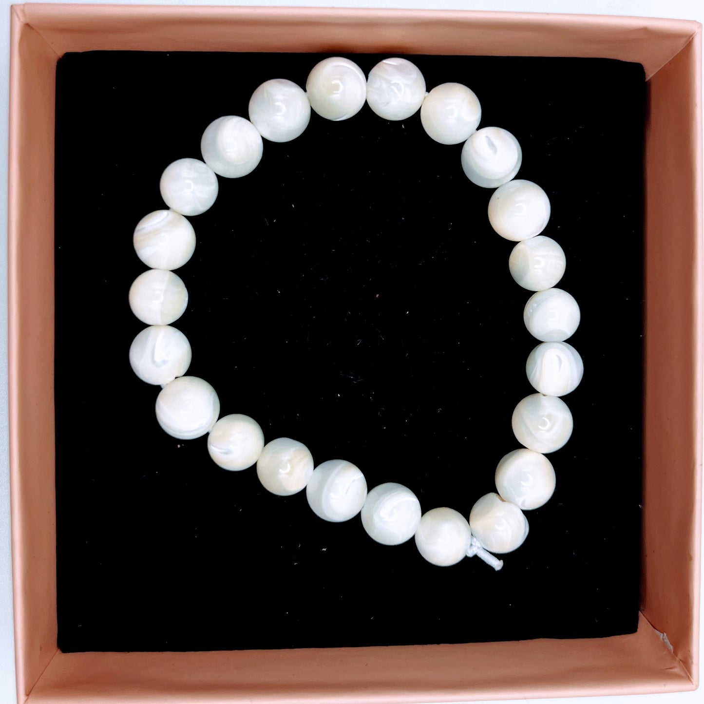 Pearl, rose quartz, aventurine, red tiger's eye, smoky quartz bracelets