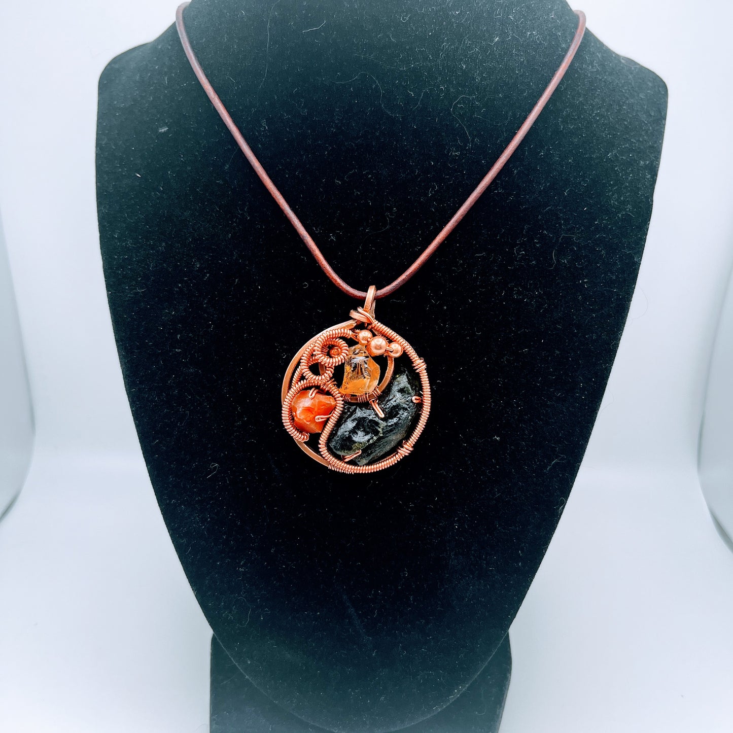 "Energy" | Moldavite, fire opal, citrine neckalce | healing, energy, passion