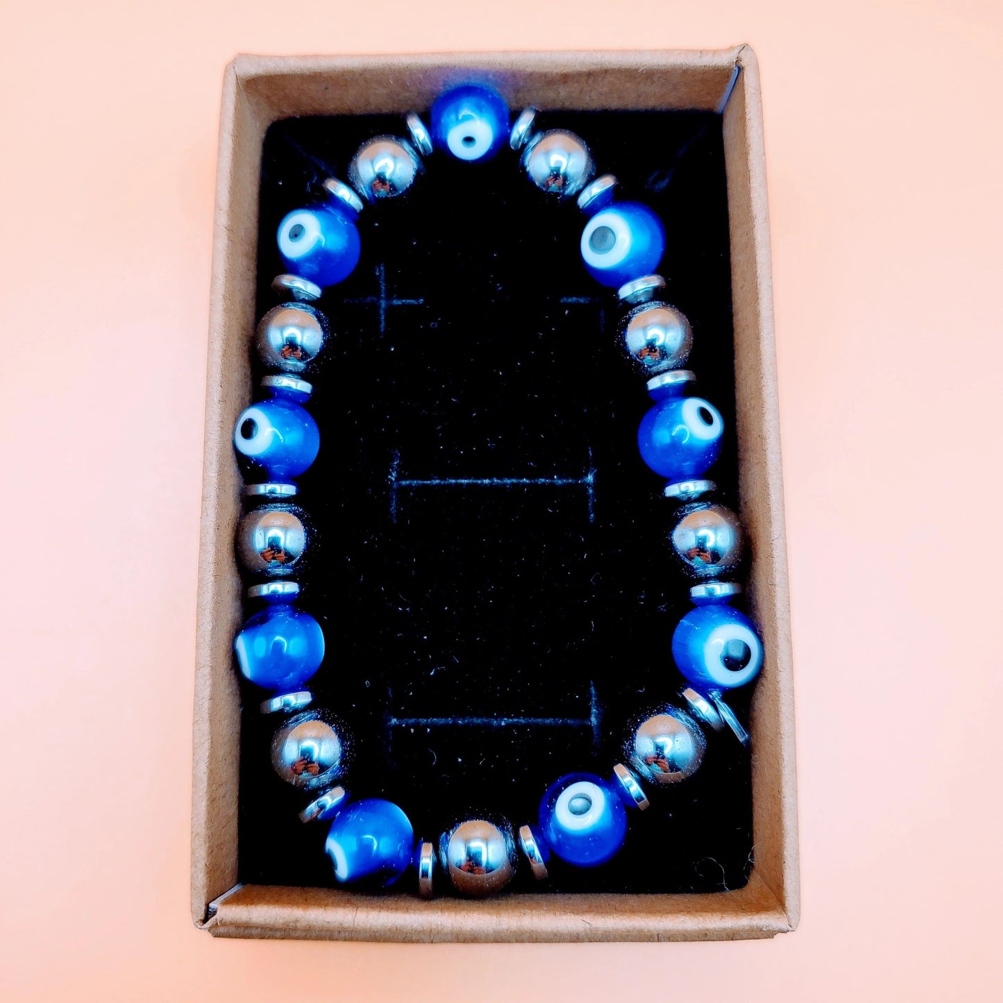 Amethyst, Evil Eye + Hematite, Rose Quartz, Rhodonite Crystal Bracelets