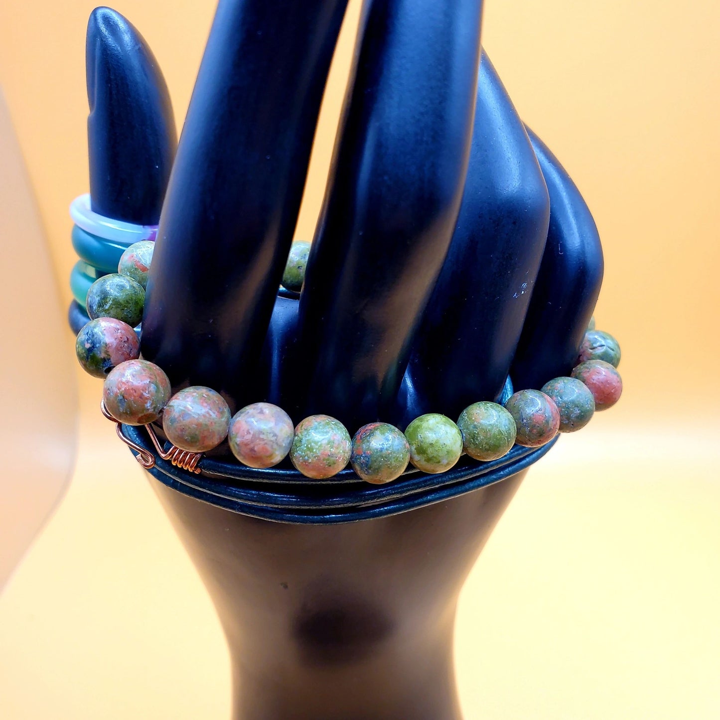 Green Opal Crystal Necklace, Unakite Bracelet, Rings | Rejuvenating the heart, compassion, unconditional love