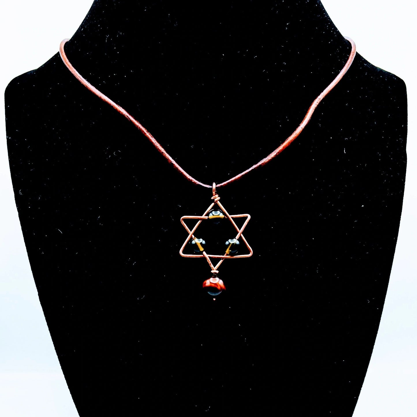 "Star-born" | Moldavite & Red Tigers Eye Crystal Necklace | Transformation, Talisman, Connectivity, Intense Frequencies