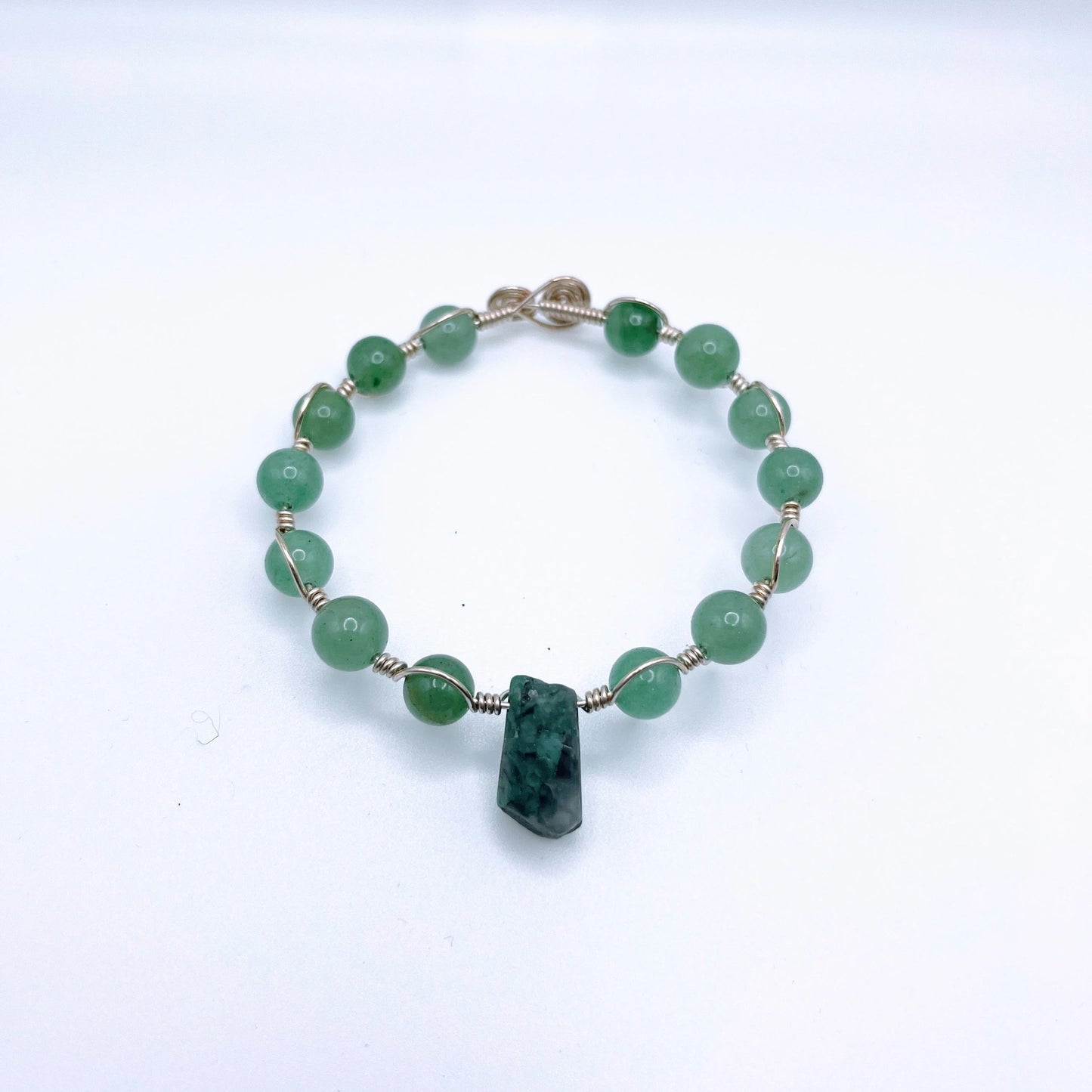 "Fortune" | Raw Emerald & Aventurine Necklace Bracelet Earrings | Love, Joy, Clairvoyance, Prosperity