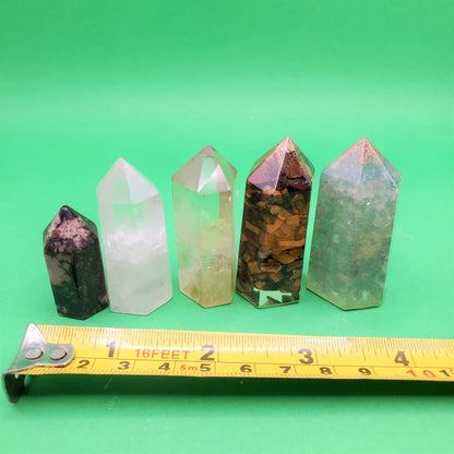 Crystal Towers | Rhodonite, Clear Quartz, Citrine, Tiger Eye Orgonite, Aquamarine Orgonite