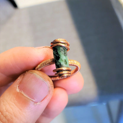 [FINAL SALE] Copper & Crystal rings | Bloodstone, Garnet, Apatite, Angel Aura, Ruby Ziosite