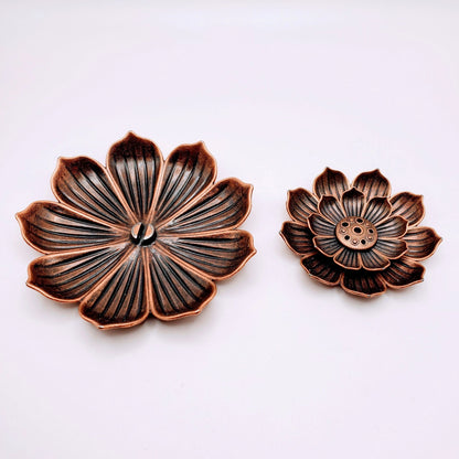 Lotus flower copper incense holder