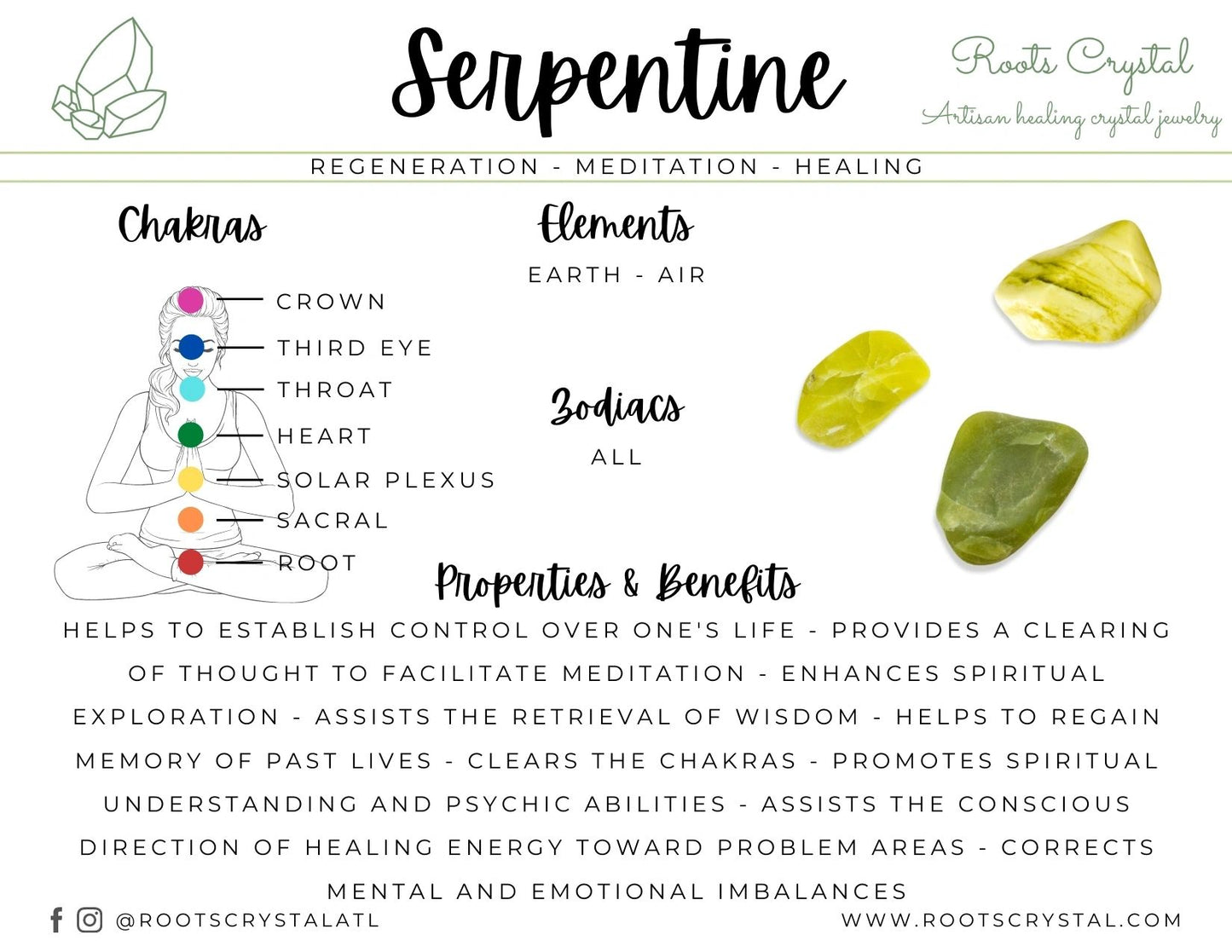 "Renew" | Serpentine Necklace | regenerating, meditation, healing