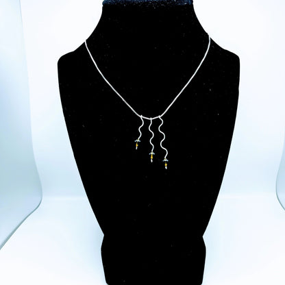 "Far-a-waves" | Moldavite Necklace and earrings | Transformation, Fortune, Protection