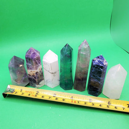 Crystal Tower | Amethyst, Howlite, Flourite, Sodalite, Rose Quartz