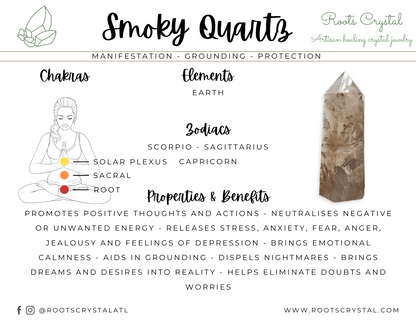 "Root" | Smoky quartz necklace | manifestation, grounding, protection