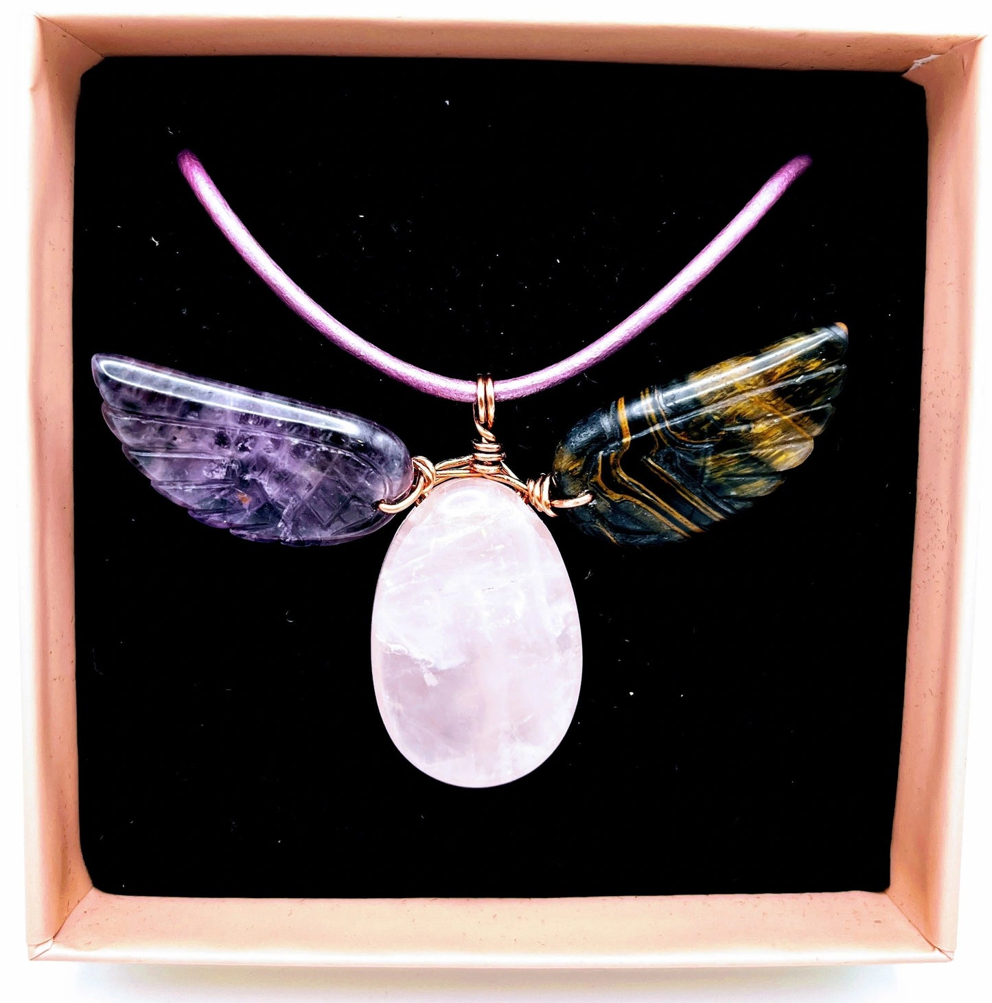 "Love & Protection" | Amethyst, Rose Quartz, Tiger's Eye Necklace | love, intuition, growth, protection, courage