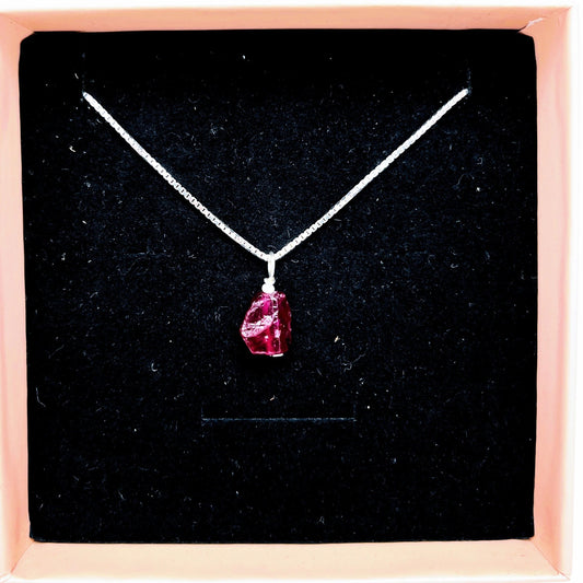 "Passion" | Raw Ruby Crystal Necklace | Wealth, Prosperity, Love, Passion