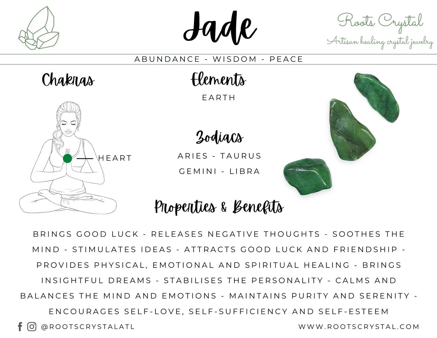 "Peace" | Jade necklace | Abundance, wisdom, peace