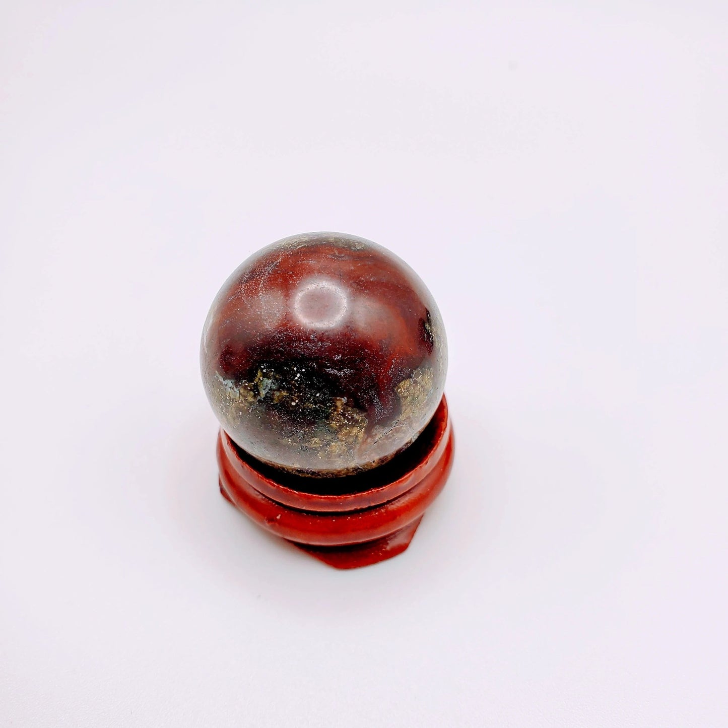 Crystal Orb with Stand | Obsidian, Tourmaline, Rose Quartz, Bloodstone