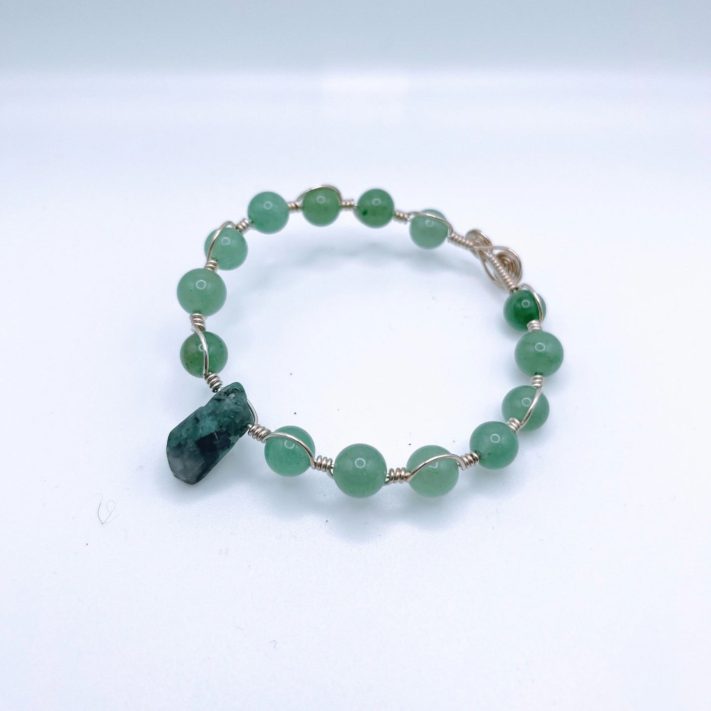 "Fortune" | Raw Emerald & Aventurine Necklace Bracelet Earrings | Love, Joy, Clairvoyance, Prosperity