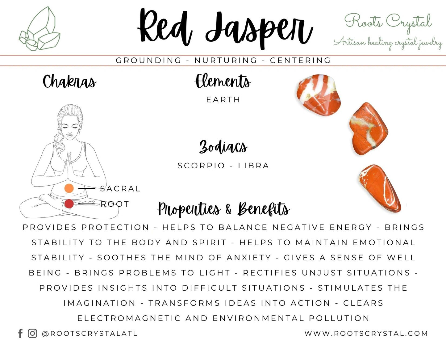 "Butterfly" | Red Jasper Necklace, Ring | Grounding, Nurturing, Centering