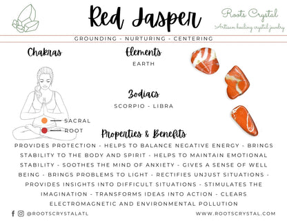 "Butterfly" | Red Jasper Necklace, Ring | Grounding, Nurturing, Centering