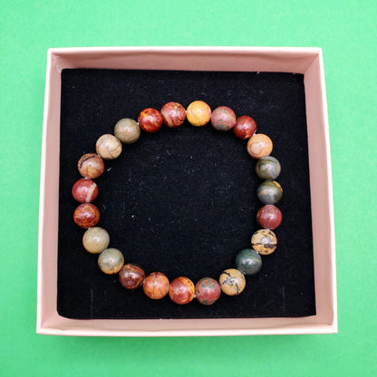 Crystal bracelets | Peach moonstone, Turquoise, Rudraksha, Citrine, Red creek jasper, Dalmatian jasper, Kambaba jasper, Sodalite