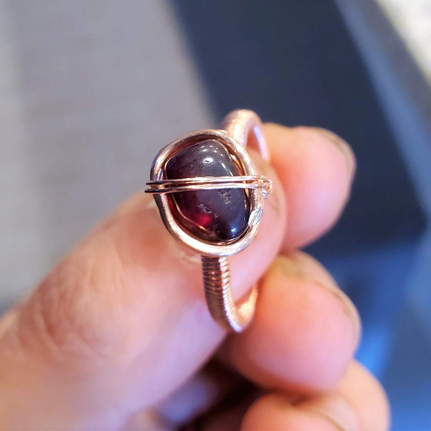 [FINAL SALE] Copper & Crystal rings | Bloodstone, Garnet, Apatite, Angel Aura, Ruby Ziosite