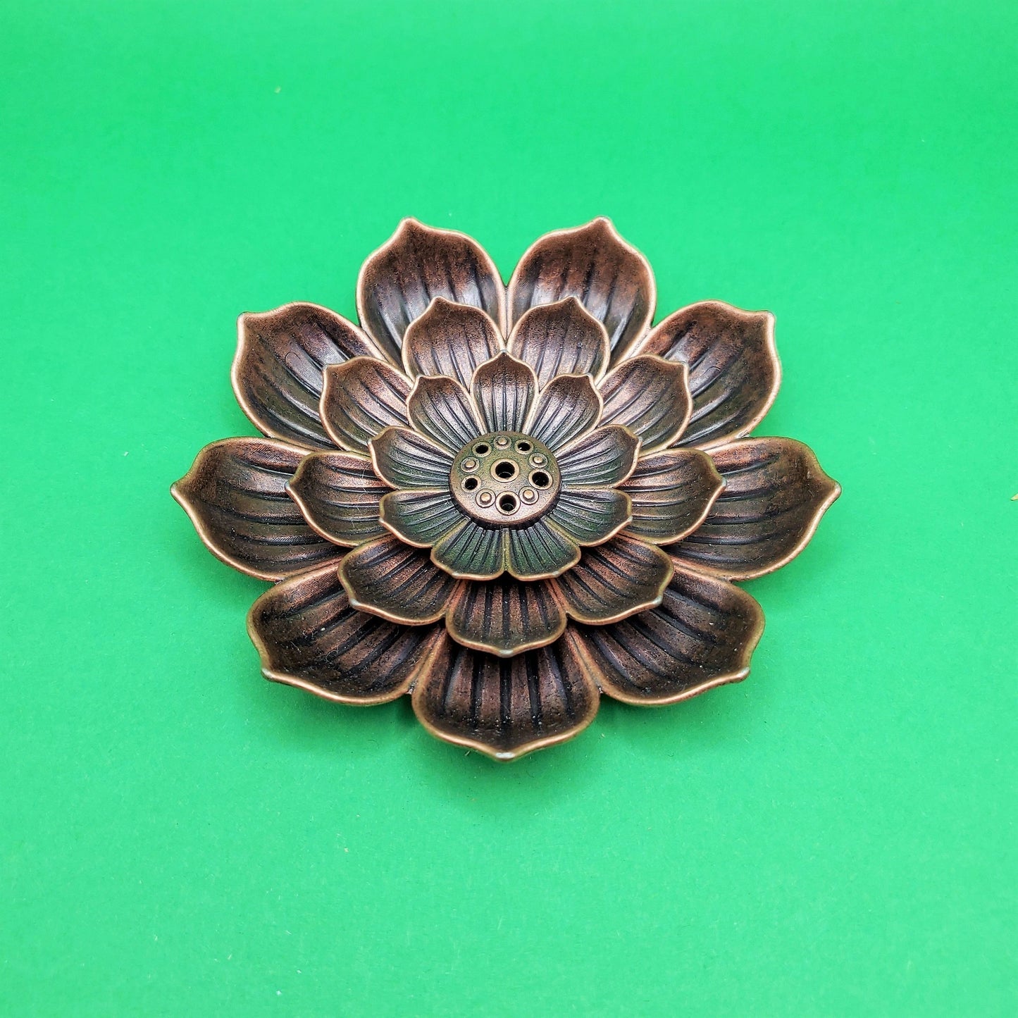 Lotus flower copper incense holder