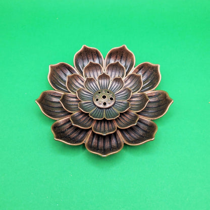 Lotus flower copper incense holder