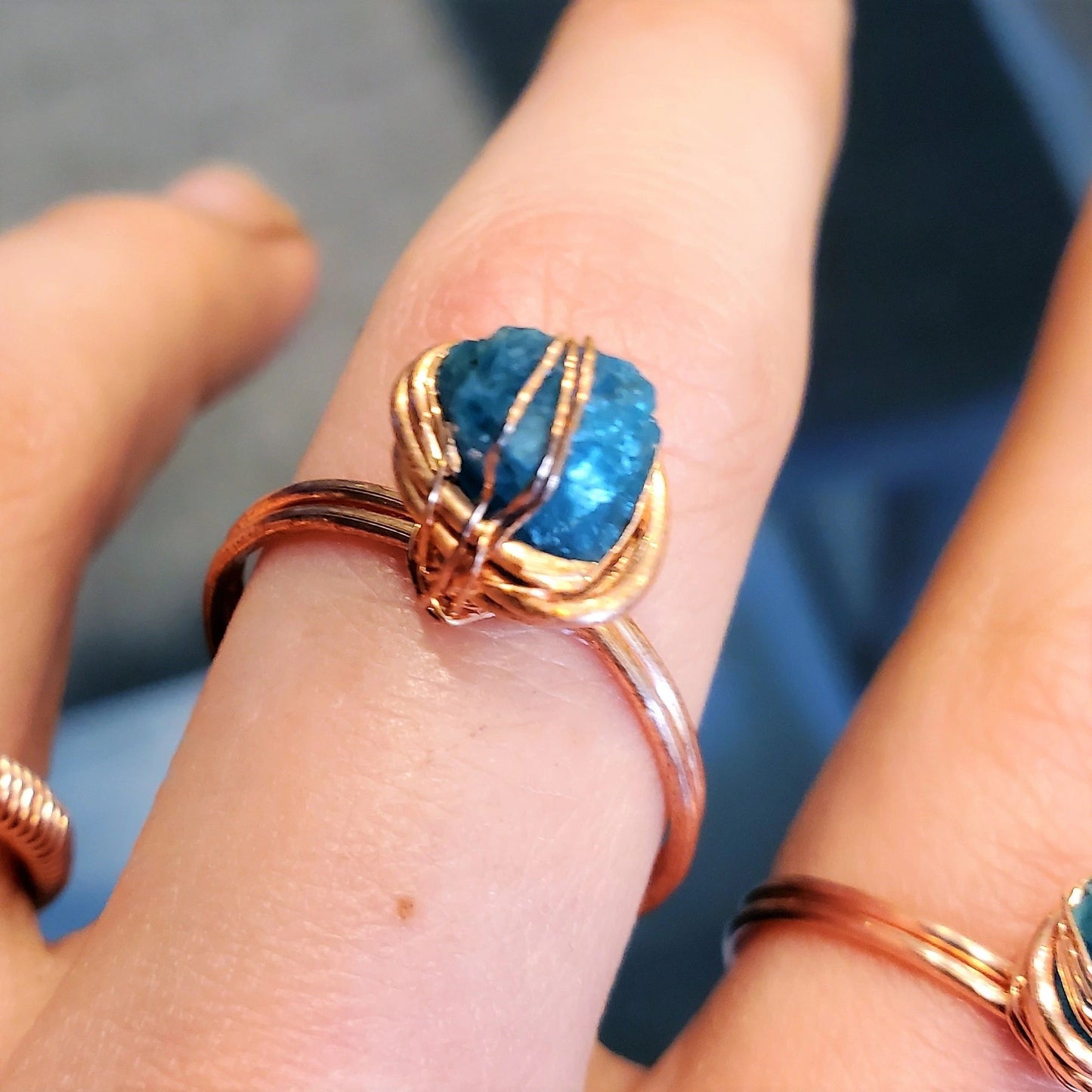 [FINAL SALE] Copper & Crystal rings | Bloodstone, Garnet, Apatite, Angel Aura, Ruby Ziosite