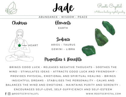 "Heart" | China Jade Crystal Necklace and Bracelet | Abundance, Wisdom, Peace