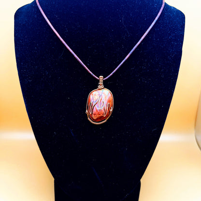 "Fire" | Fire agate necklace | positivity, energy, action