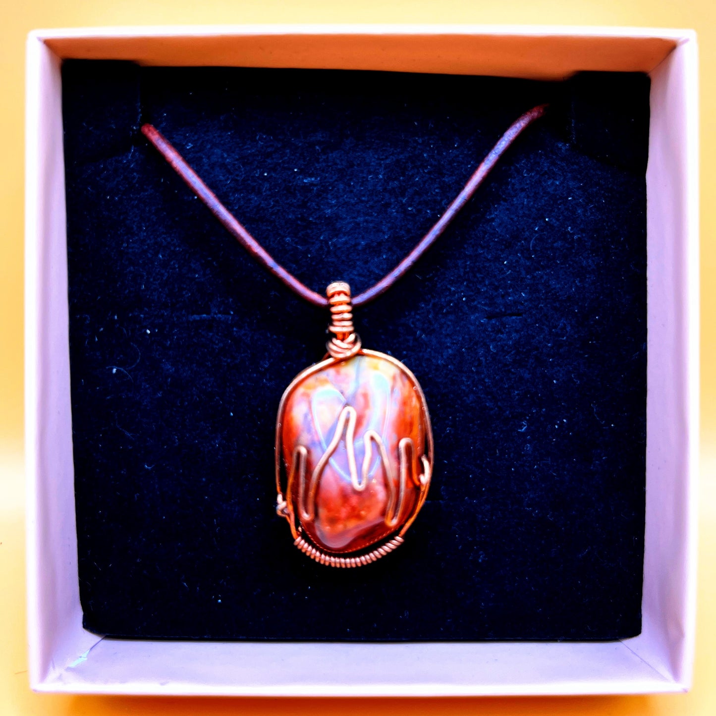 "Fire" | Fire agate necklace | positivity, energy, action