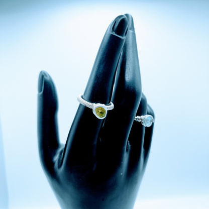 "Peace" | Peridot & Aquamarine Rings | Openness, Love, Tranquility, Serenity