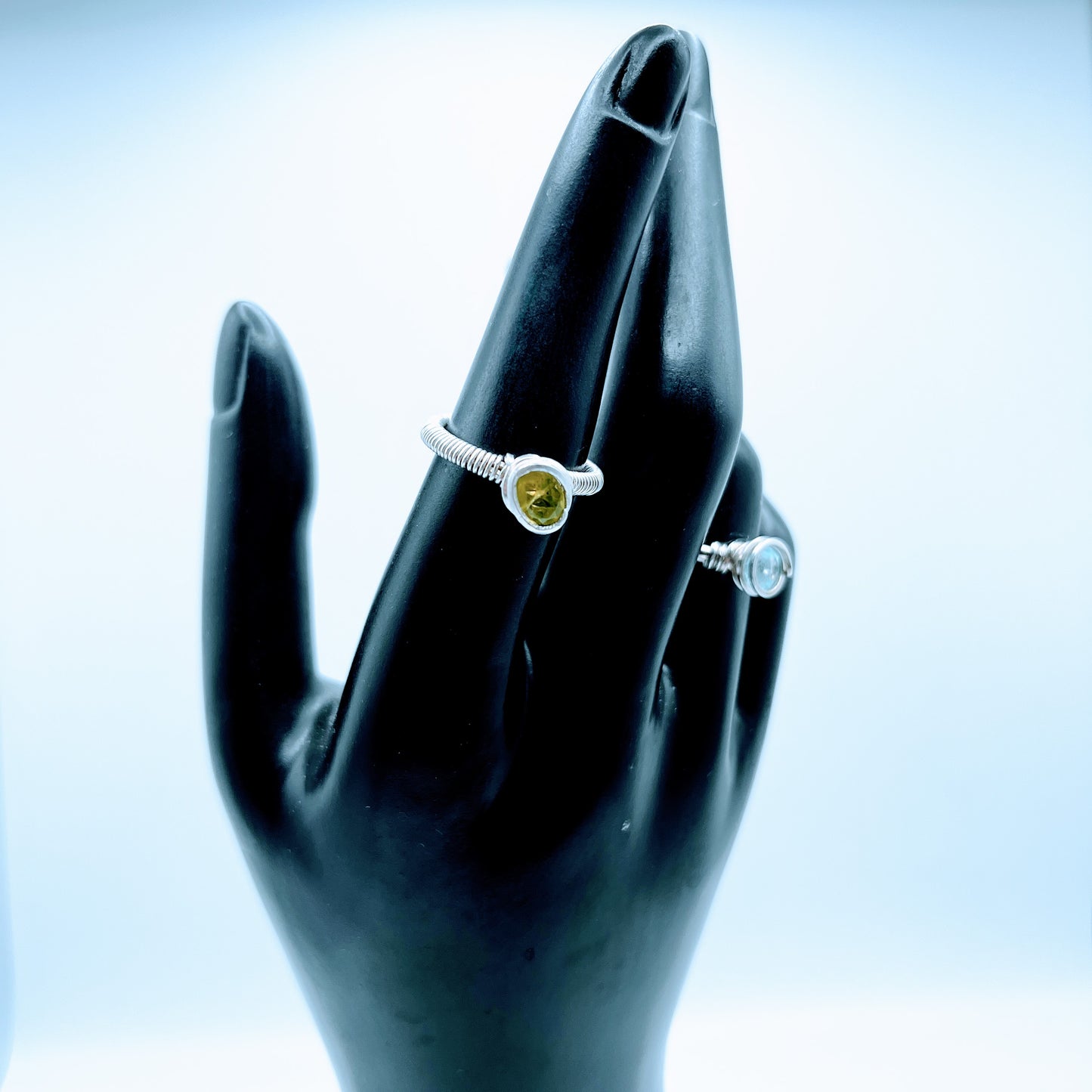 "Peace" | Peridot & Aquamarine Rings | Openness, Love, Tranquility, Serenity