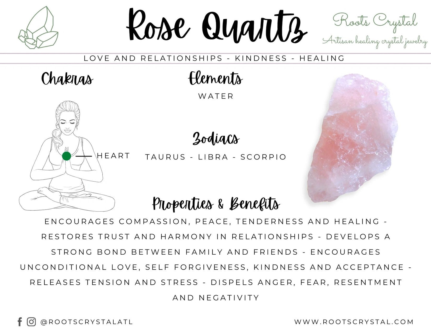 "Grace" | Rose Quartz Necklace | Compassion, Peace, Tenderness