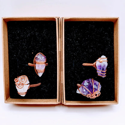 Amethyst Copper Rings | protection, awareness, healing