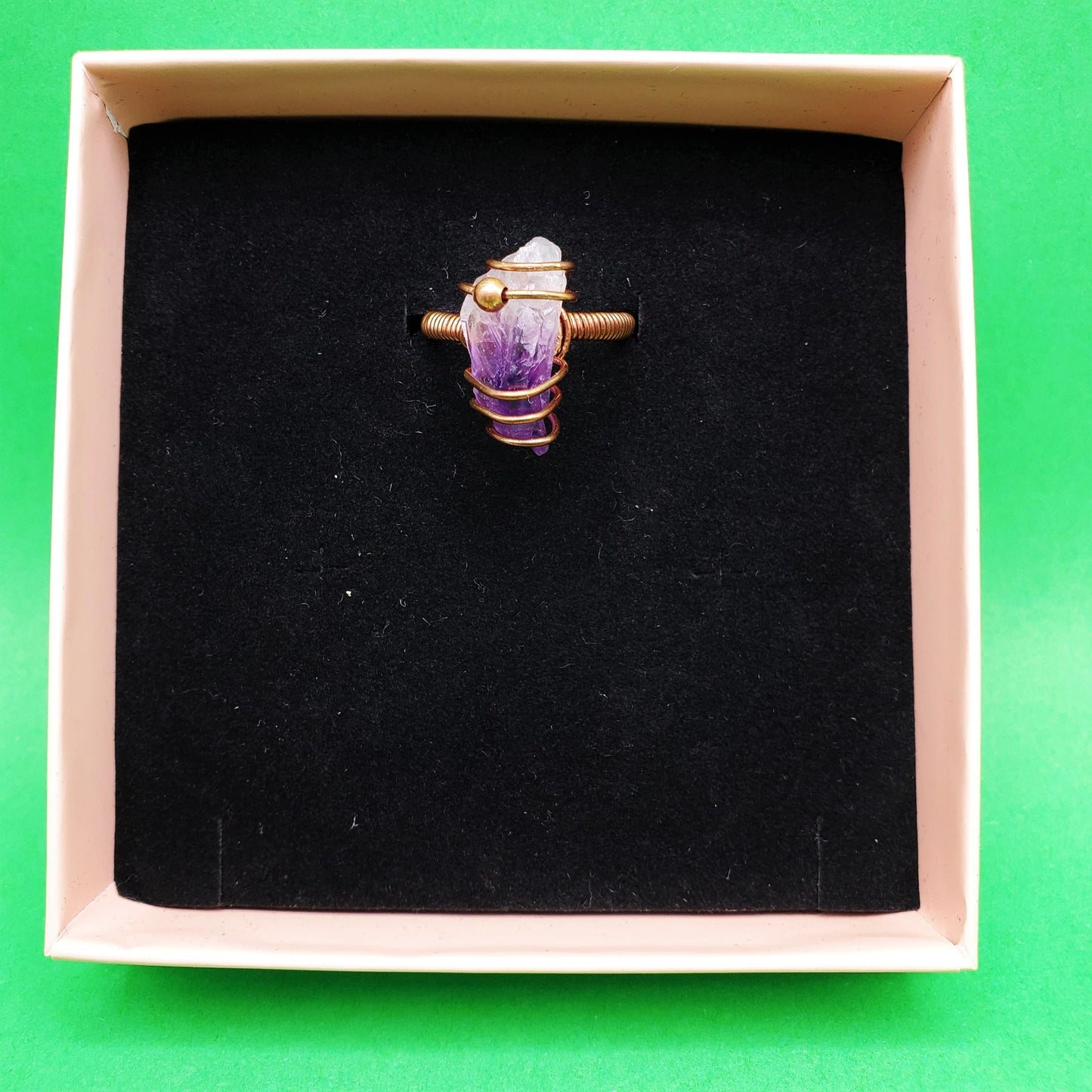 Amethyst Copper Rings | protection, awareness, healing