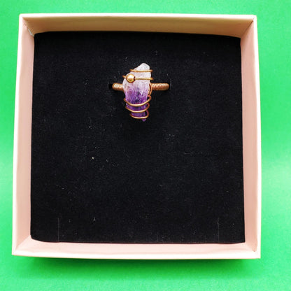 Amethyst Copper Rings | protection, awareness, healing