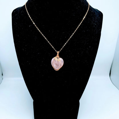 "Heart" | Rose Quartz Necklace | Compassion, Peace, Tenderness