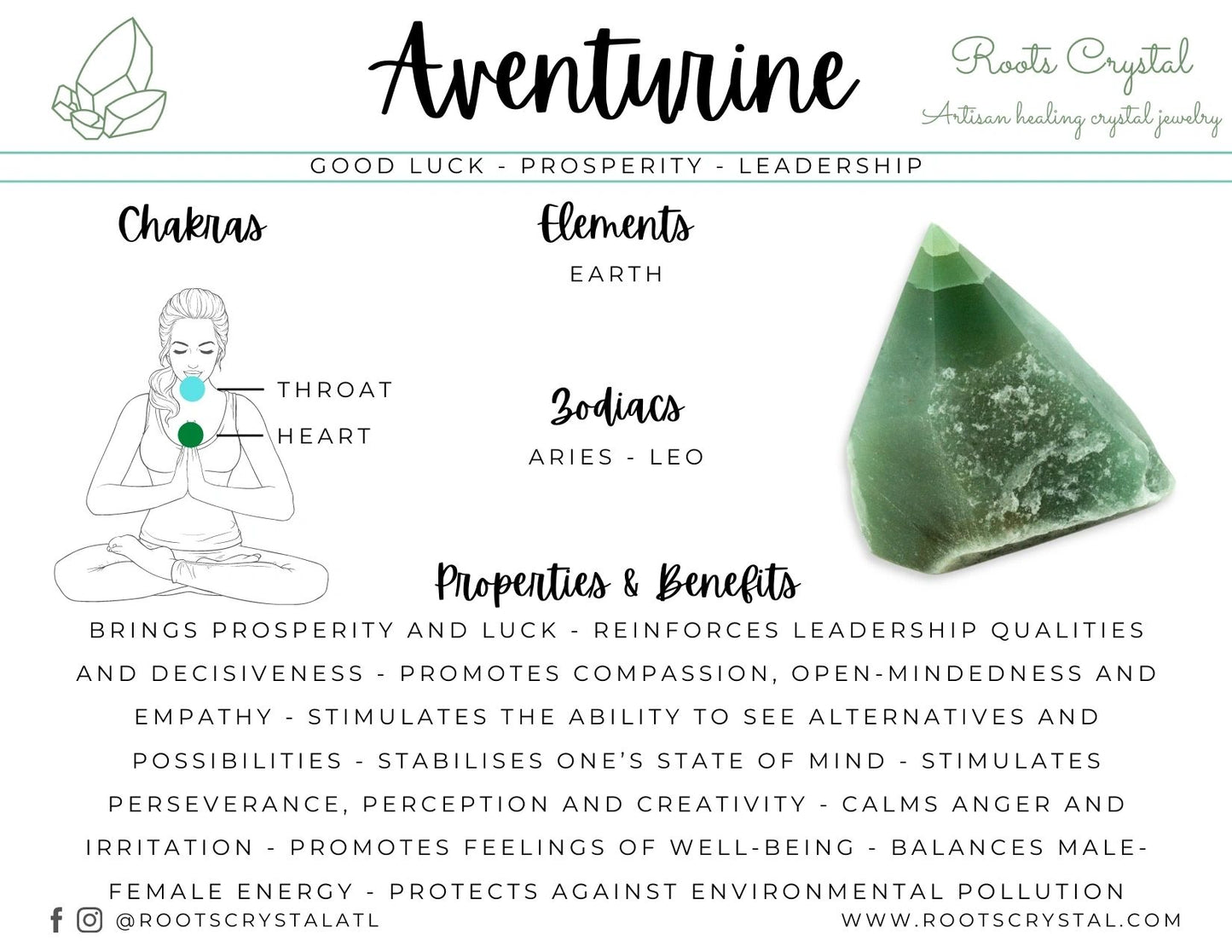 "Healer" | Aventurine Necklace | Healing, compassion, prosperity, regeneration